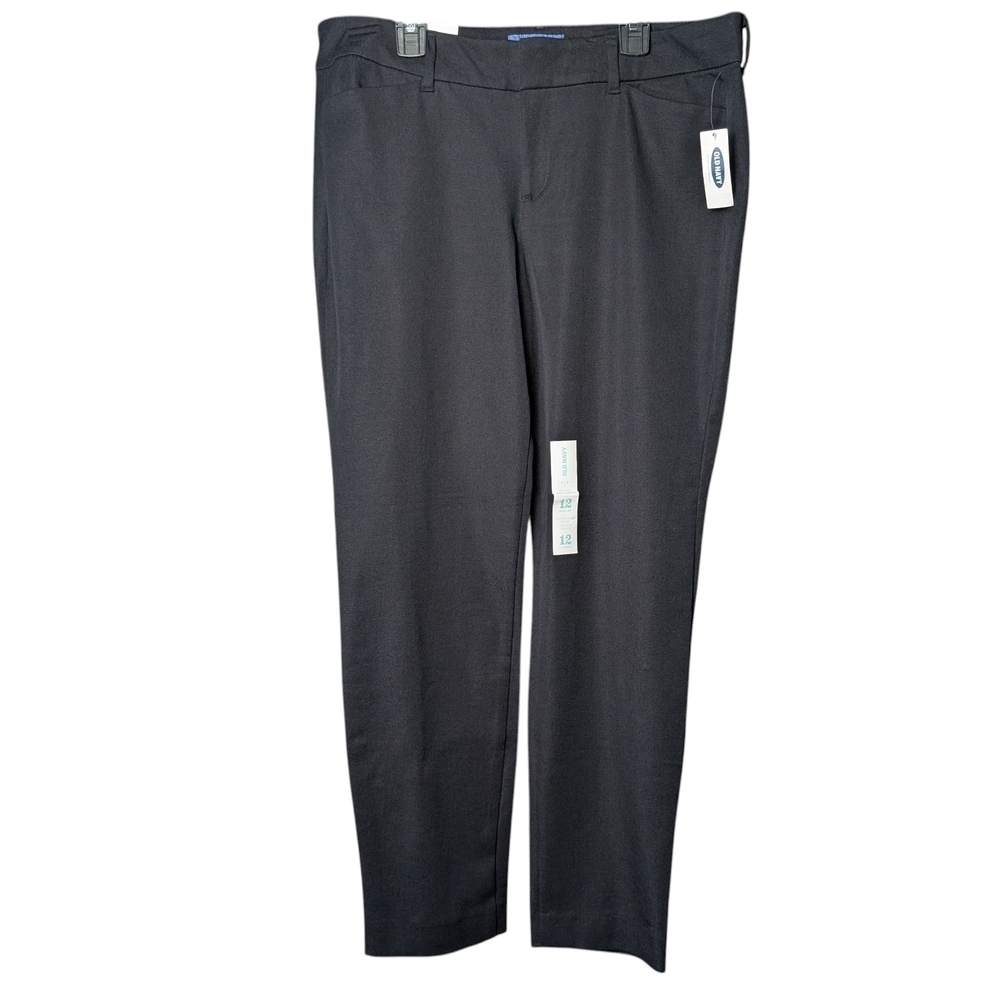 New Old Navy Women's 12 Regular Black Mid Rise Dress Pants Business Work Office